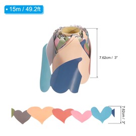 PATIKIL 3" x 32.8Ft Bulletin Board Border,Heart Scalloped Trim Strips Wall Decor for Locker Classroom Cork Poster Black Board White Chalkboard, Colorful