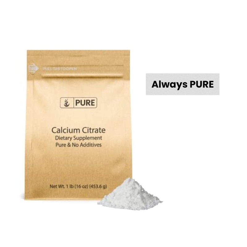 Pure Original Ingredients Calcium Citrate (1lb) Calcium Supplement, No Additives