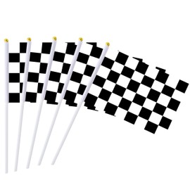 Racing Checkered Flag on Plastic Stick,Hand Stick Flag,50 Pack Racing Pennant Banner Flags,Black & White Stick Flag,Decorations Supplies,Race Car Party,Sport Events