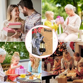 Tree Hugger Garden Dragon Statue with Solar Lantern - Outdoor Decor Welcome Sign and Tree Face Garden Gift - Perfect Gardening Gift Idea, 13.97cm x 26.92 cm