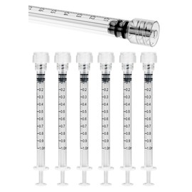 1mL Luer Lock Syringes without Needle - Sterile, Individually Wrapped, Accurate Liquid Measurement - 50 Pack, Leak-Proof Safety Lock Design for Professionals and Home Care