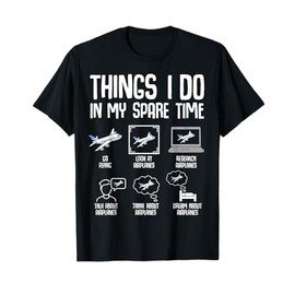 Airplane Things I Do In My Spare Time Plane Pilot Kids Men T-Shirt