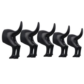 CRSWHA 5 Pack Dog Tail Coat Hooks for Wall,Black Plastic Wall-Mounted Hat Hanger Hooks,Cute Towel Hooks for Bathroom,Decorative Dog Butt Wall Peg for Hanging Coats,Bags,Key,Purse,Dog Leash