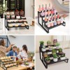 HomePekite Wood Cologne Organizer for Men,4 Tier Perfume Dresser Black