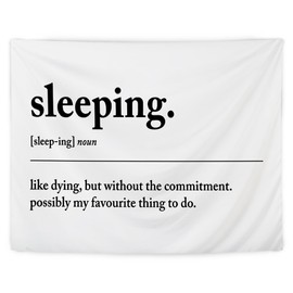 LUVADIAN Tapestry for Bedroom Funny - Sleeping Definition Wall Hanging for Women Men, Master Bedroom Decor, Guest Room Wall Decor, 50x60 Inches