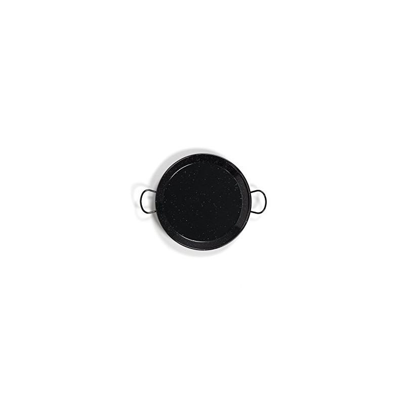 La Valenciana 10 cm Enameled Steel Paella Pan, Black