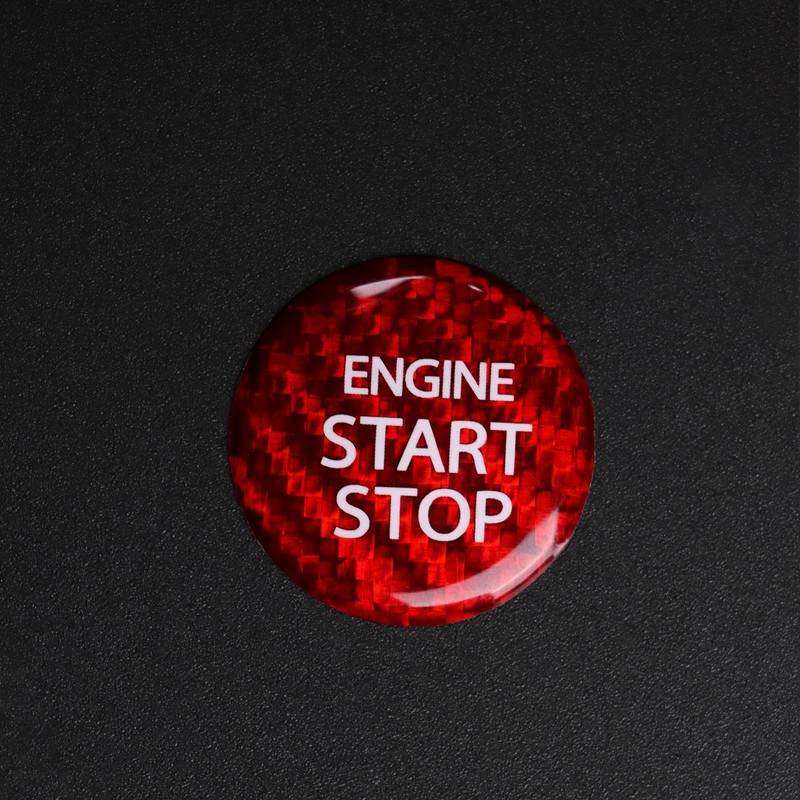KUNGKIC Carbon Fibre Car Engine Start Stop Switch Ignition Switch