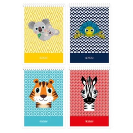 Herlitz® College Notepad A6 Cute Animals | 40 Sheets Squared | Children's Notepad | Children's Notes | Soft Cover | Ideal for Notes to School Office | Animals to Choose From