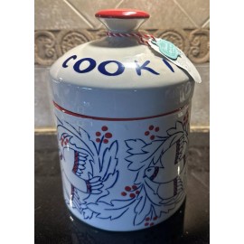 Molly Hatch FLOURISH Cookie Canister Jar Bird Red White Blue NEW Anthropologie?