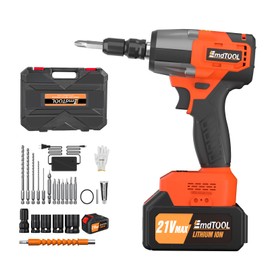 Cordless Impact Wrench Kit, Impact Wrench 1/2, Electric 1/2 Impact Gun, High Torque Impact Wrench 450N.m Impact Gun with 4pc Impact Drill Sockets and Fast Charger, 4 Sockets 14/17/19/22, 6.3Ah Battery