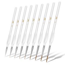Mr. Pen- Detail Paint Brushes Set, 9 pcs, White, Miniature Paint Brushes, Thin Paint Brushes, Model Paint Brushes, Fine Tip Paint Brush, Face Paint Brushes Set, Mini Paint Brushes, Fine Paint Brush