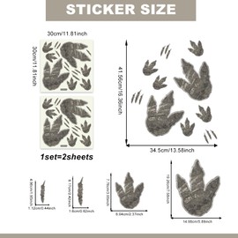 Lilac 2 Sheets Glow in The Dark Dinosaur Footprint Wall Stickers