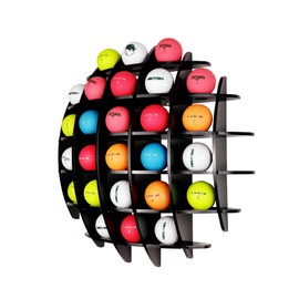 Golf Ball Display Case, Acrylic Golf Ball Cabinet, Stylish Golf Ball Shelf, Golf Ball Case Display Wall Mount, Golf Ball Collection Rack for Golf Fans, Holds up to 26 Golf Balls(Black)