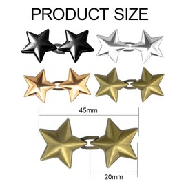 4 Pairs Stars Jean Buttons,Waist Tightener Clips Waist Tightener,Adjustable Waist Tightener Clips for Jeans,No Sewing Required Star Waist Tightener,Sweaters Clothing Accessories(4 Colors)