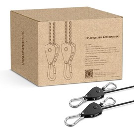 Retractable Heavy Duty Ratchet Tie Down Straps [4 Pack  8ft 75lbs/Pack] Rope Pulley System with Carabiner Hook for Hanging Plants/Grow Light/Tents Various Tie-Down Uses - Size: 1/8" 12-Pack