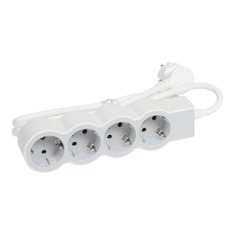 LEGRAND, Flat Power Strip, 4-Way Socket, Multiple Socket, 5 Metre