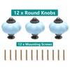 Cjueiom 12 Pack Ceramic Drawer Knobs, Baby Blue Vintage Cupboard