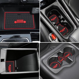 MARCHFA Non-Slip Inner Door Mat Compatible with Compass 2022 2023 2024 Anti-Dust Storage Mat (Red, 14 Pieces)