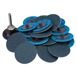 RENOTEC 2" Zirconia Sanding Discs, Quick Change, Zir A/O, Quick Change TR, Assorted 20 Pcs, 1 pad Holder, P36/60/80/120