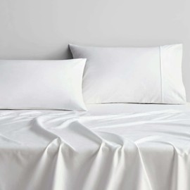 RV King Sheet Set - 4 Piece Cotton Bedding Set, Fits Up to 15" Deep Mattress, RV King 72" x 80", White Solid