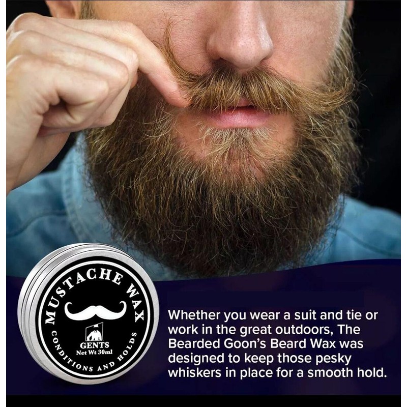 GBS Mustache Wax & Mini Comb Kit Beard & Mustache