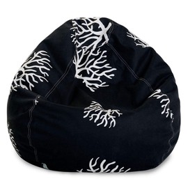 Majestic Home Goods Coral Bean Bag, Small, Black
