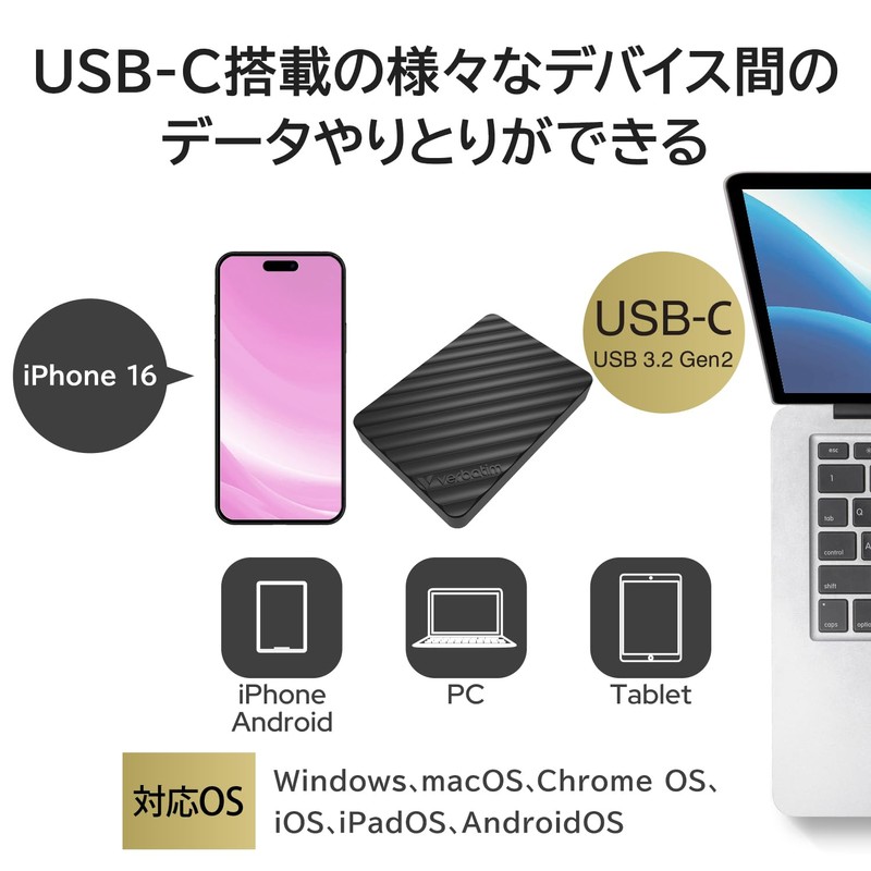 Verbatim External SSD Store 'n 'Go Mini Stripe USB-C 2TB