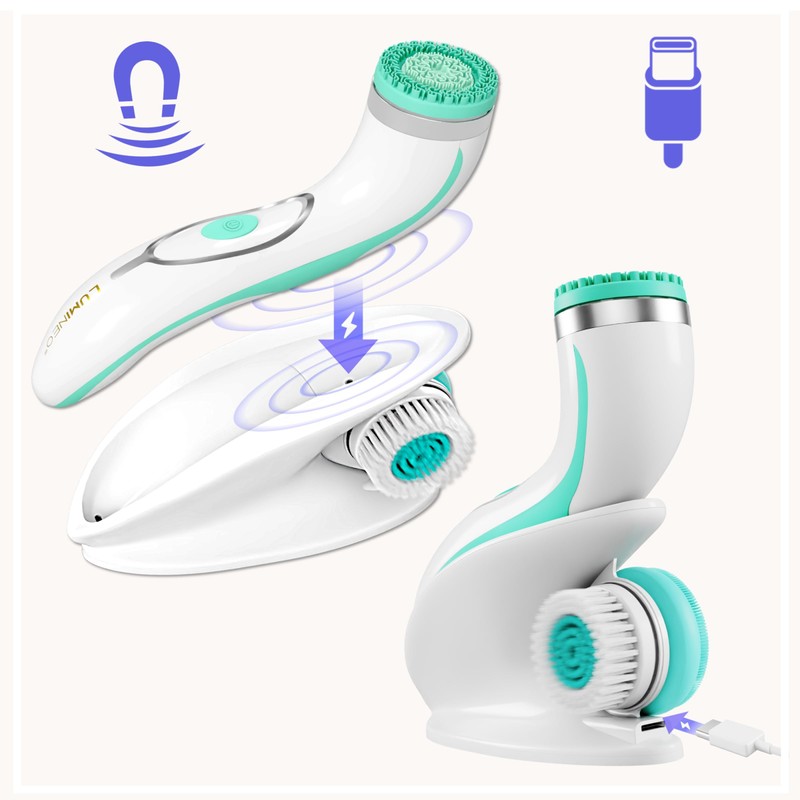 Lumineo Facial Cleansing Brush with Cleansing Gel, for Pore Exfoliating