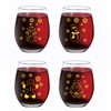 Jogskeor Set of 4 Christmas Wine Glass,Christmas Gift Snowman Santa