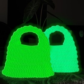 4PCS Glow in The Dark Bulky Yarn,4mm Crochet Yarn,Yellow Yarn,Crochet & Knitting Yarn for Beginners,(Purple)