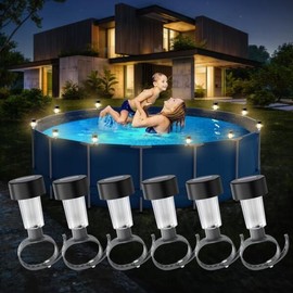 6패키지 수영장 야외 울타리 장식 액세서리 방수 LED에 대 한 지상에 태양 풀 라이트 프레임 6-Pack Swimming Pool Outdoor Fence Decoration Accessories Waterproof LED Ground Solar Pool Light Frame [01 Pool light]