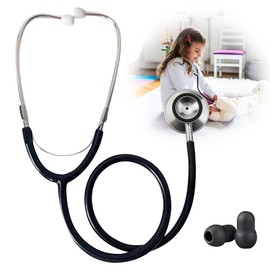 Svitzoot Toy Stethoscope Children Aluminium Listening Device for Auscultation of Heart Lungs 1 Piece Black