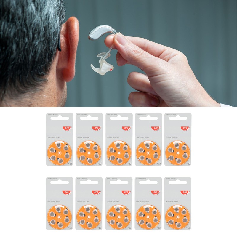 60pcs Long Lasting Power Hearing Device Battery Zinc Air Sound