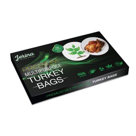 Jerina Turkey Bag Oven Bags-Bulk(100 Counts): Food Safe Multipurpose Turkey Bags/Home and Garden Bags for Cooking, Freezing, Preserving, Harvesting - Large 19” x 23.5” Turkey Size Nylon Bags - Clear