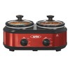 Sunvivi Double Slow Cooker,2 Pot Small Mini Crock Buffet Servers