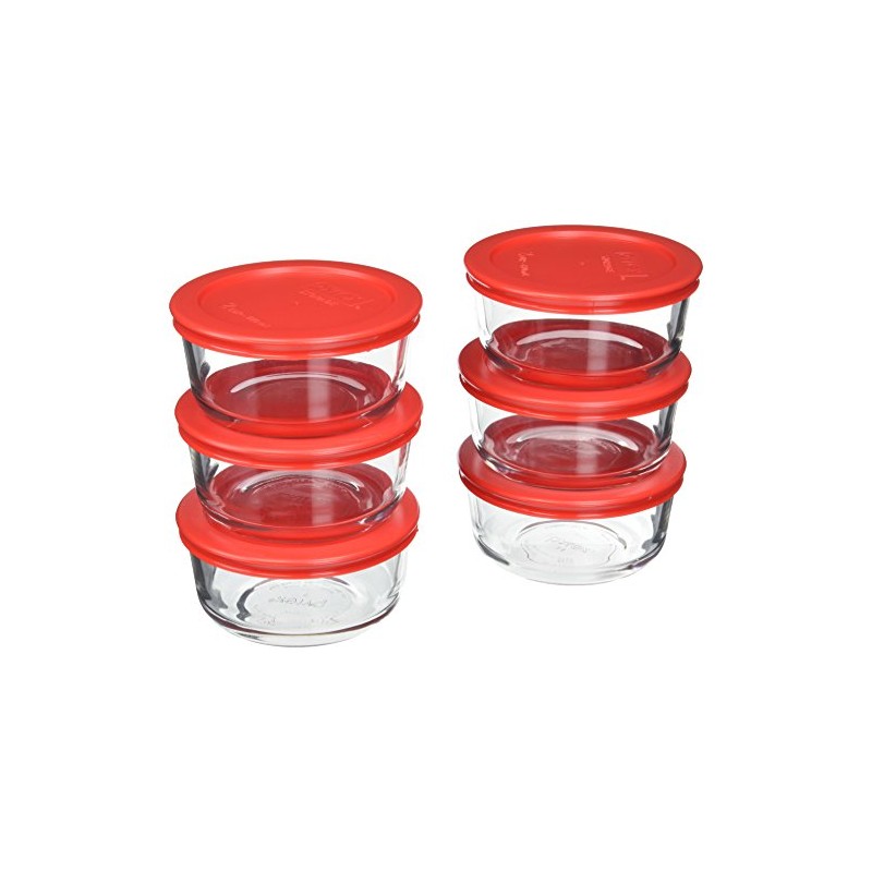 Pyrex (6) 7200 2 Cup Glass Bowls & (6) 7200-PC