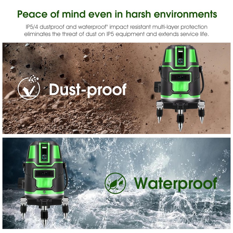 Laser Level 360 Self Leveling, Laser Level with Screen Green