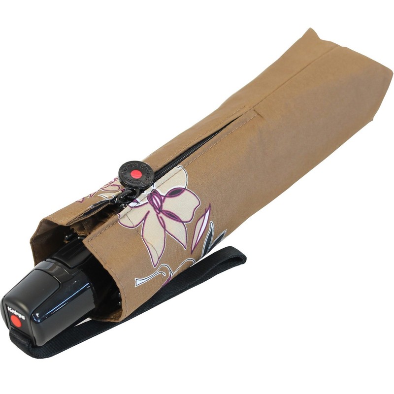 Knirps Umbrella Fiber T2 Duomatic Flower Game Teddy, brown