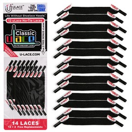 uLace Classic No Tie Shoelaces - Elastic Shoe Laces for Sneakers | Stretchy, Elastic Laces for Slip-On Convenience and Comfort | Easy Installation, No Tie Laces for Teens and Adults - Black