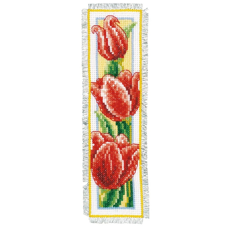 Vervaco Bookmark Cross Stitch Set Flowers Set of 2 Counted