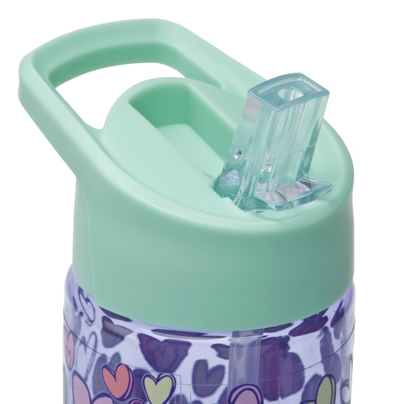 Smash Water Bottle 450ml - Hearts, Purple