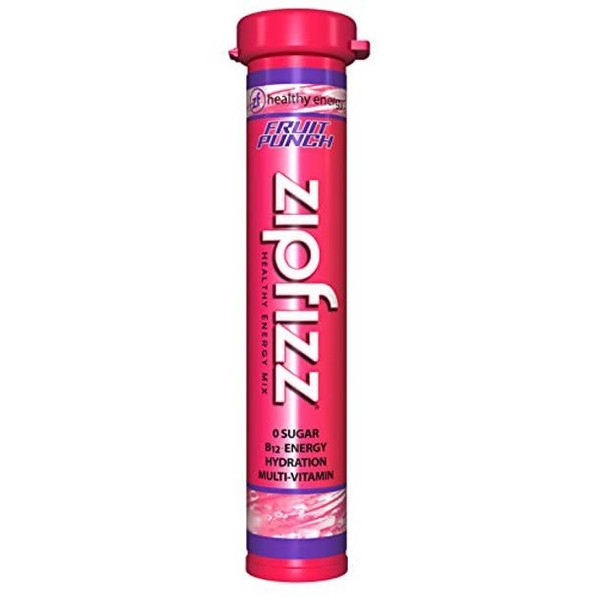 Zipfizz Fruit Punch Healthy Energy Drink Mix - Transform Your Water Into a Healthy Energy Drink - 30 Fruit Punch Tubes