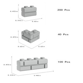 Newbeoding Classic Building Bricks, 340 Pcs Masonry Profile Bricks Wall Bricks Blocks, Compatible with Major Brands Parts and Pieces, Creative Building Block Toys (340 Pcs) (Light Gray)