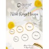 OUFER 20G Silver 925 Nose Ring Nostril Piercing Ring 6/8/10