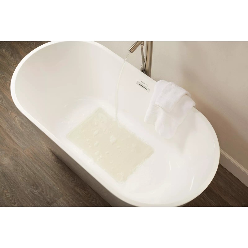 Rubbermaid Commercial Products Non Slip White Suction Backed Bath Mat