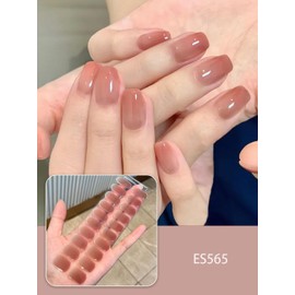 YUANLIFE Gel Nail Seal, Hand Use, Semi-Cured Nail Seal, Hardened Type, Nail Seal, Gel Nail, Just Stick, French Gel Nail, Long Lasting, Odorless, Waterproof, Short Nails, Office Nails, Nail Pies, Easy,