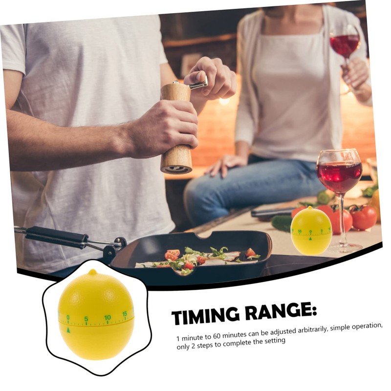 KICHOUSE Mechanical Lemon Shape Timer Easy to Use Countdown Timer