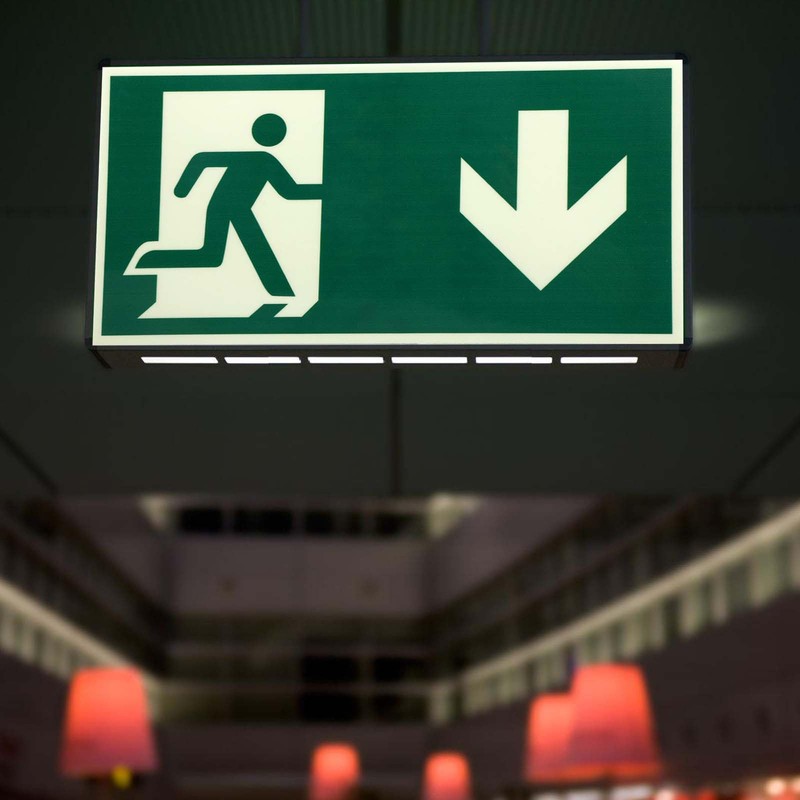 Emergency Exit Sign 300 x 150 mm Extra Photoluminescent Emergency