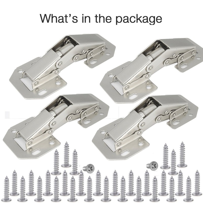 Lancher 4-Pack Hinge Easy Installation Hinges Cabinet Hinge for Drawer
