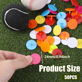 Styquenzer Golf Ball Marker, Bulk 50 Pcs Multicolor Plastic Round Golf Ball Position Markers Flat Round Golfs Mark Accessories for Golfs and Baseball On-Course (24 mm)